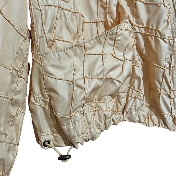 Zenergy Women’s Yellow-Orange Embroidered Crinkle Lightweight Jacket Sz-M - Picture 4 of 7